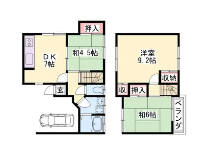 木村ハイツ(3DK/2階)の間取り写真