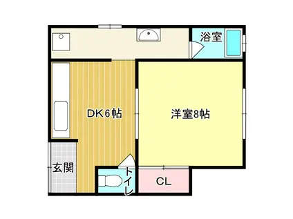 コーポ中島C棟(1DK/1階)の間取り写真
