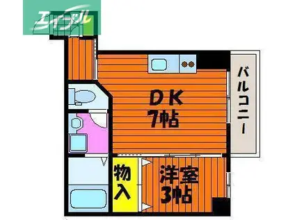ブランシェ駅元町(1LDK/8階)の間取り写真