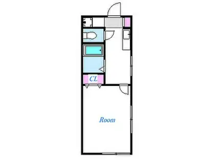 ハイツ釜台(1K/1階)の間取り写真
