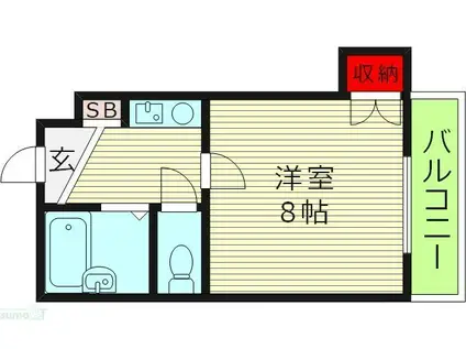 プラスワン都島(1K/2階)の間取り写真