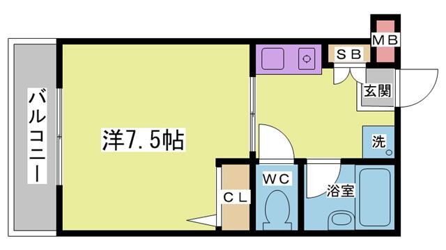 中尾ハイツ(1K/1階)の間取り写真