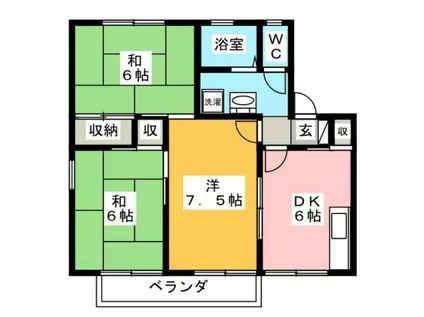 セジュールリブラン(3DK/2階)の間取り写真