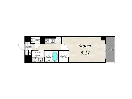 サンプラザ新石切駅前(1K/4階)の間取り写真