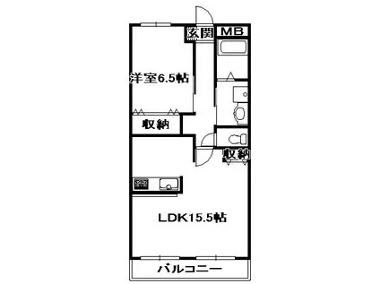 フィオーレ(1LDK/2階)の間取り写真