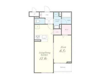 LUCIET SI(1LDK/2階)の間取り写真