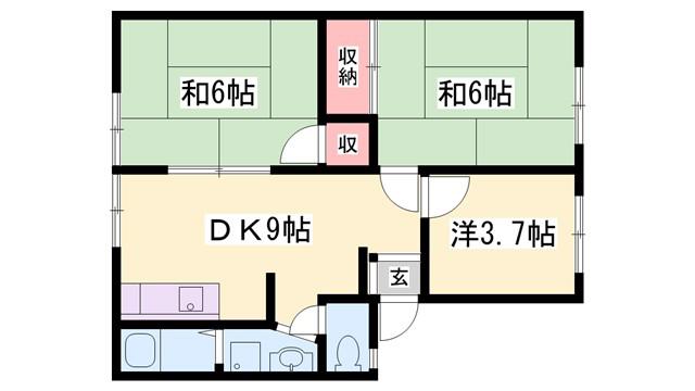 アーバン辻井(3DK/2階)の間取り写真
