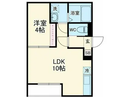 GRADUS大門(1LDK/3階)の間取り写真