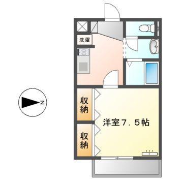 さくらフラット(1K/1階)の間取り写真