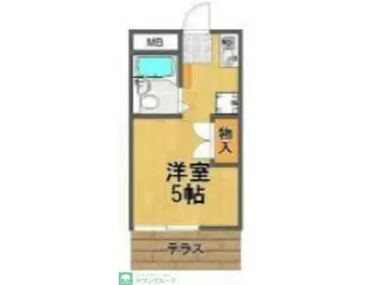 グレースハイツ(ワンルーム/2階)の間取り写真