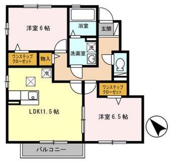 ハイムエルピスIII(2LDK/1階)の間取り写真