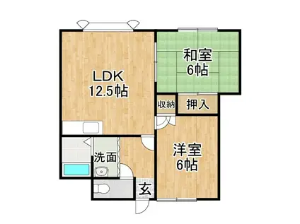 第3シャルム25(2LDK/2階)の間取り写真