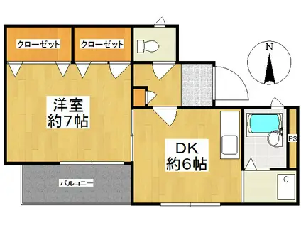 ルミエール(1DK/1階)の間取り写真