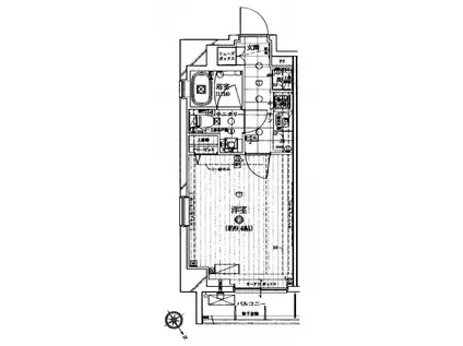 レガリス門前仲町パークサイド(1K/4階)の間取り写真