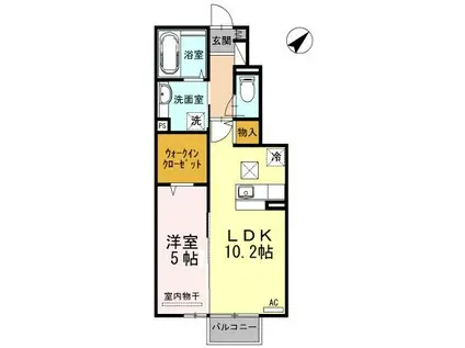 クラポンテMII(1LDK/1階)の間取り写真