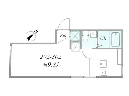 TRIAS MOTOMACHI(1K/2階)の間取り写真