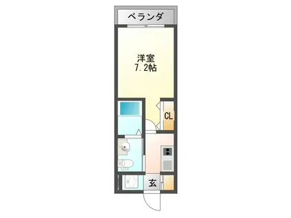 ウィンズコートウタジマ(1K/1階)の間取り写真