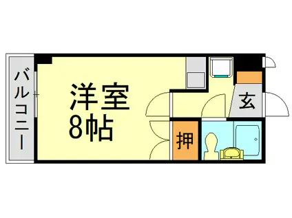 ロフティ西新(ワンルーム/4階)の間取り写真