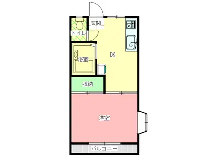 エスパル大賀(1DK/2階)の間取り写真