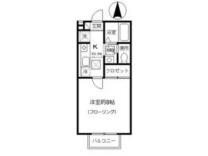 カーサモンテベルデ(1K/1階)の間取り写真