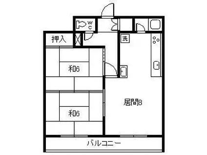 セントラルハイツ 406(2DK/4階)の間取り写真