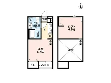 シンフォニア座間(ワンルーム/1階)の間取り写真