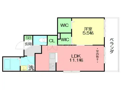 イースト COURT(1LDK/2階)の間取り写真