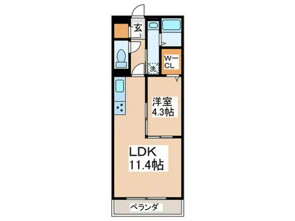 グランメールカサグランデ(1LDK/3階)の間取り写真