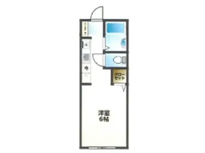 ベルグラン綱木 A棟B棟(ワンルーム/2階)の間取り写真