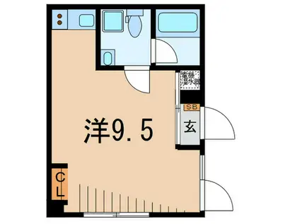 リュクス北品川(ワンルーム/1階)の間取り写真