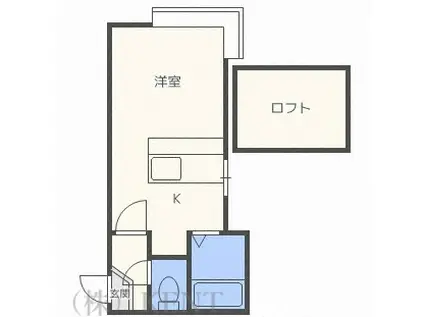 レバンテ琴似(1DK/2階)の間取り写真