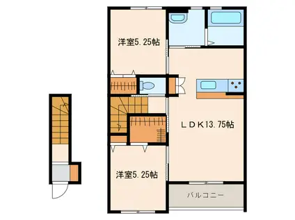 エイブルメゾン大崎(2LDK/2階)の間取り写真