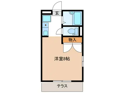 パイン・フィールド(ワンルーム/1階)の間取り写真