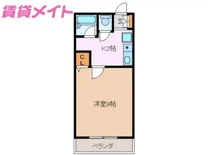 リブェール桜(1K/1階)の間取り写真