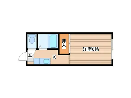 ホワイトキャッスル5番館(1K/1階)の間取り写真