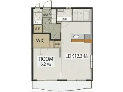 ヒルズSR(1LDK/2階)の間取り写真