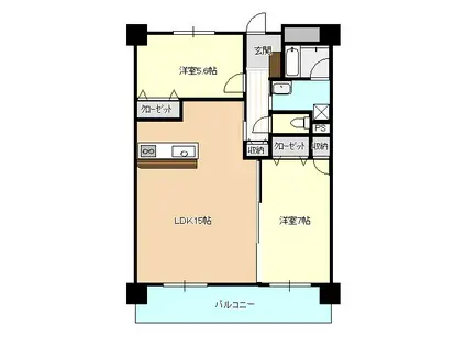 GLANZ小川町(2LDK/9階)の間取り写真