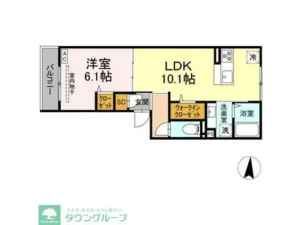 D PAINA 新羽町II(1LDK/3階)の間取り写真