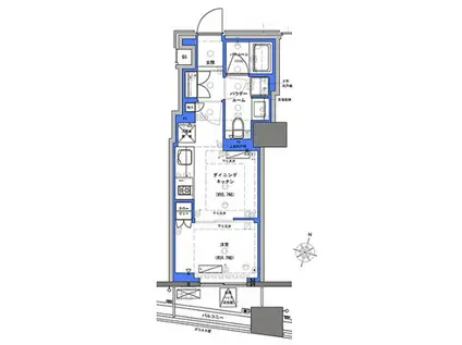 ディームス大手町ノース(1DK/4階)の間取り写真