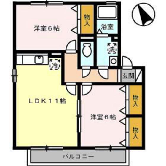 セジュール深川 A棟(2LDK/1階)の間取り写真