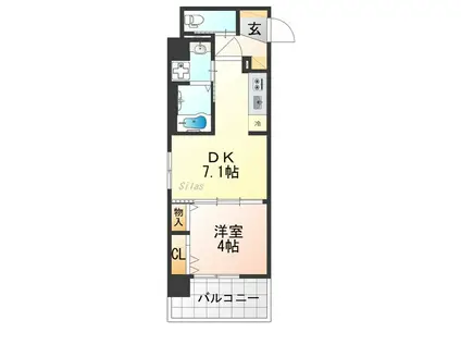 ベラジオ雅び京都西院II(1DK/2階)の間取り写真