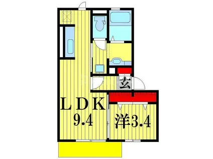 SMILE I(1LDK/2階)の間取り写真