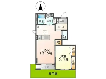 グリシーヌ(1LDK/1階)の間取り写真