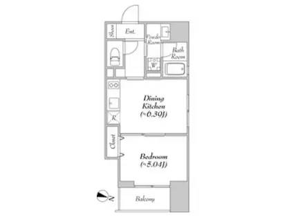 ELSTANZA神田須田町 エルスタンザ神田須田町(1DK/4階)の間取り写真