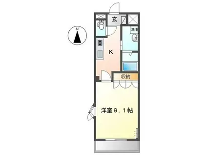 ロイヤル木の家 II番館(1K/2階)の間取り写真