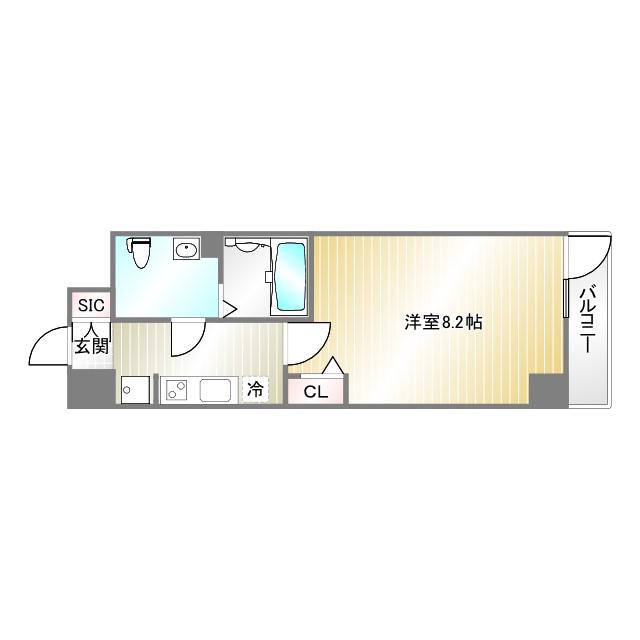 アドバンス神戸グルーブII(1K/3階)の間取り写真