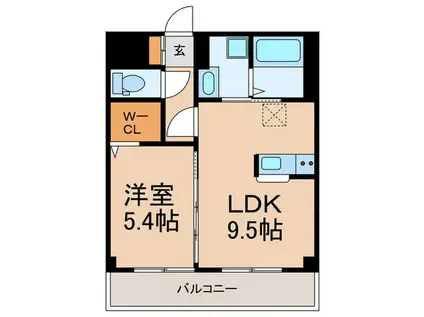 ルミエールビル(1LDK/4階)の間取り写真