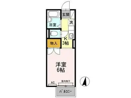 マンハイム谷口(1K/2階)の間取り写真