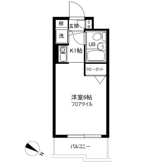 ジョイフル池上第2(1K/5階)の間取り写真