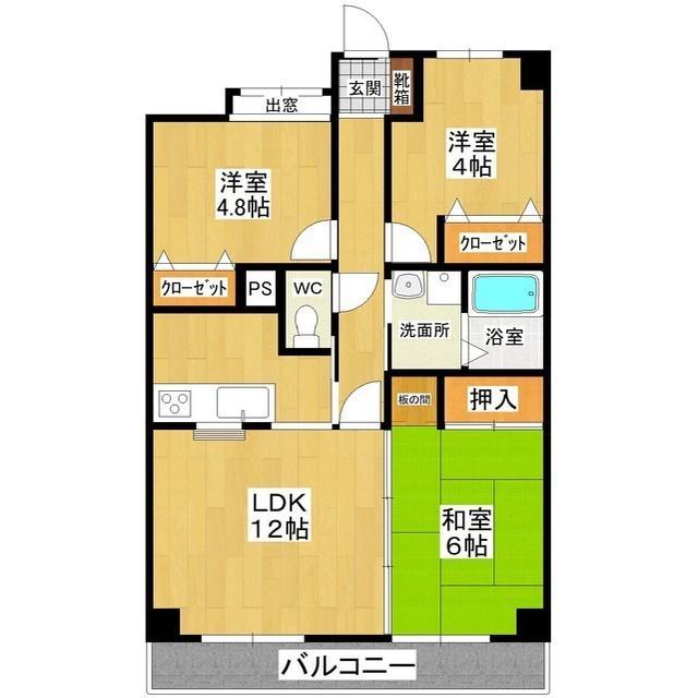 ロータスハウス(3LDK/6階)の間取り写真